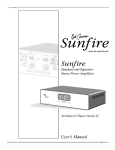 Sunfire III Stereo Amplifier User Manual