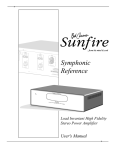 Sunfire 913-047-00 Stereo Amplifier User Manual