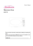 Sunbeam SMW759 Microwave Oven User Manual