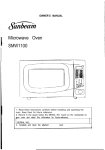 Sunbeam SMW1100 Microwave Oven User Manual