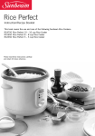 Sunbeam RC2350 Rice Cooker User Manual