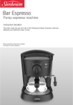 Sunbeam EM3500 Espresso Maker User Manual