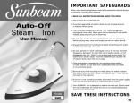 Sunbeam 3981 Iron User Manual