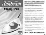 Sunbeam 3980 Iron User Manual