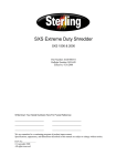 Sterling SXS Series Paper Shredder User Manual