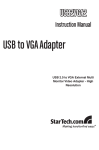 StarTech.com usb 2.0 to vga external multi monitor video adapter