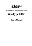 Star Micronics 800C Printer User Manual