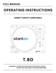 Stanton T.8O Turntable User Manual