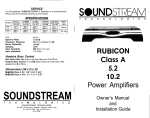Soundstream Technologies Class A 5.2 102 Stereo Amplifier User Manual