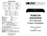 Soundstream Technologies 255 Stereo Amplifier User Manual