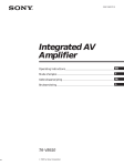 Sony TA-VE610 Stereo Amplifier User Manual