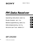 Sony SRF-DR2000 Radio User Manual