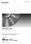 Sony RDR-GX380 DVD Recorder User Manual