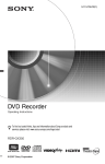 Sony RDR-GX350 DVD Recorder User Manual