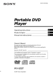 Sony MV-65ST Portable DVD Player User Manual