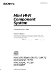Sony MHC-GRX70 Stereo System User Manual
