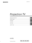 Sony KP-EF61 Projection Television User Manual