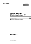 Sony KP-44DX2 Projection Television User Manual