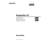 Sony KP-41PX1R Projection Television User Manual