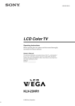 Sony KLV-23HR1 Flat Panel Television User Manual