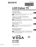 Sony KLV-21SR2 Flat Panel Television User Manual