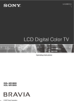 Sony KDL-46V3000, KDL-40V3000 Flat Panel Television User Manual