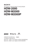 Sony HDW-M2000P Speaker System User Manual