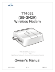 Sony Ericsson TT4031 (SE-GM29) Network Card User Manual