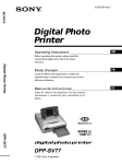 Sony DPP--SV77 Photo Printer User Manual