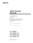 Sony CS SLV-998HF MX VCR User Manual