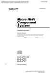 Sony CMT-HPX10W Speaker System User Manual