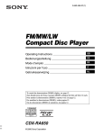 Sony CDX-RA650 CD Player User Manual