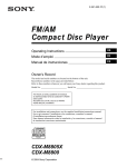 Sony CDX-M8805X CD Player User Manual