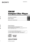 Sony CDX-GT705DX CD Player User Manual