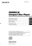 Sony CDX-GT310 CD Player User Manual