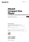 Sony CDX-CA660X CD Player User Manual