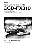 Sony CCD-FX310 Camcorder Accessories User Manual