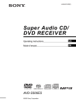 Sony AVD-S500ES DVD Player User Manual