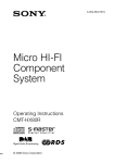 Sony 3-452-364-11(1) Stereo System User Manual