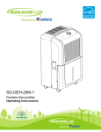 Soleus Air SG-DEH-25M-1 Dehumidifier User Manual