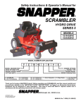 Snapper YZ18425BVE, YZ20485BVE Lawn Mower User Manual
