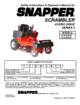 Snapper YZ145332BVE, YZ145382BVE Lawn Mower User Manual