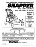 Snapper SPE1250KW Lawn Mower User Manual