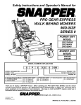 Snapper SPE1250K, SPE140KW, SPE150KH, SPE361, SPE481 Lawn Mower User Manual