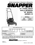 Snapper MRP216015B Lawn Mower User Manual