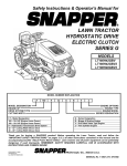 Snapper LT160H42GBV, LT160H42GBV2, LT180H48GBV2 Lawn Mower User Manual