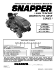 Snapper LT150H331BV, LT150H38IBV, WLT150H38IBV, WLT170H38IBV, Lawn Mower User Manual