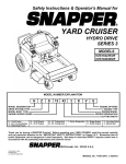 Snapper HZS15423KVE, HZS18483BVE Lawn Mower User Manual