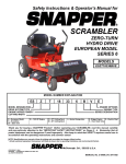 Snapper ESZT18336BVE Lawn Mower User Manual