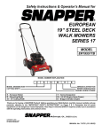 Snapper ER195517B Lawn Mower User Manual